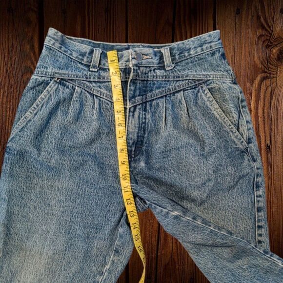 80s Vintage Stonewash Britannia Womens High Waist Denim Jeans Size 11 (w28) - Picture 7 of 10